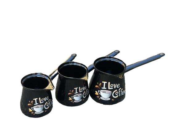 EMO set džezvi 3/1 I love coffe- crna