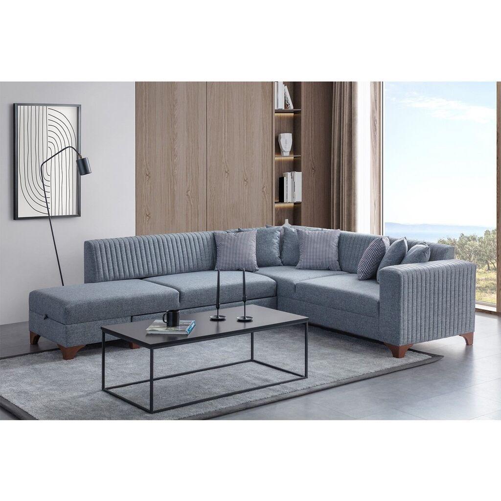 Atelier del Sofa Ugaona sofa na razvlačenje Zapad Lijevo, 230 x 285 cm, Siva