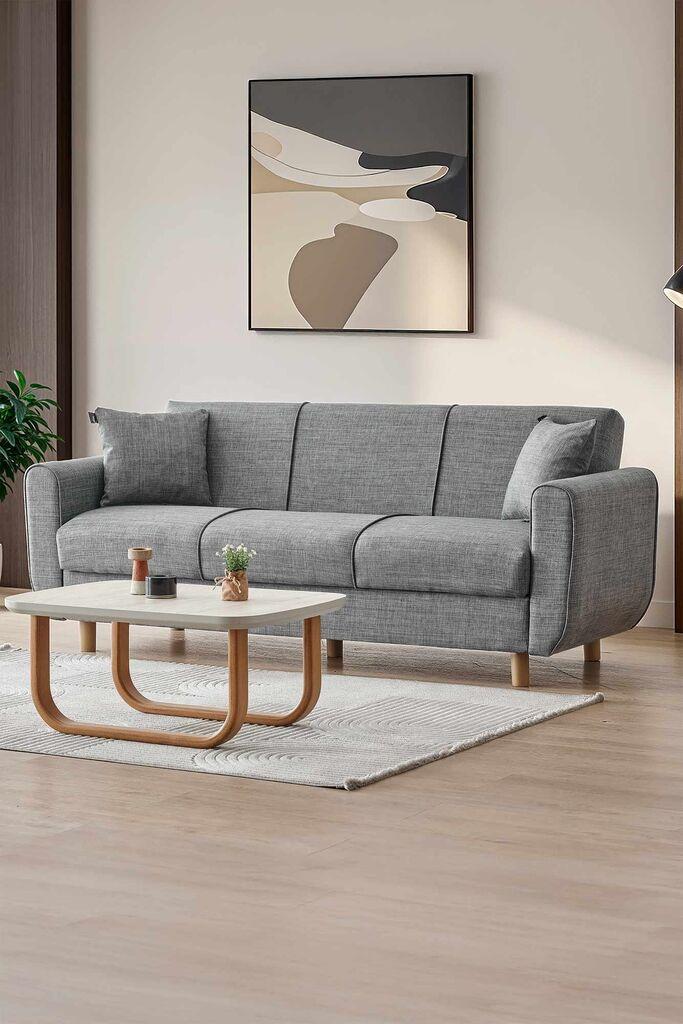 Atelier del Sofa Sklopiva sofa Flavia, 214 x 100 x 87 cm, Siva
