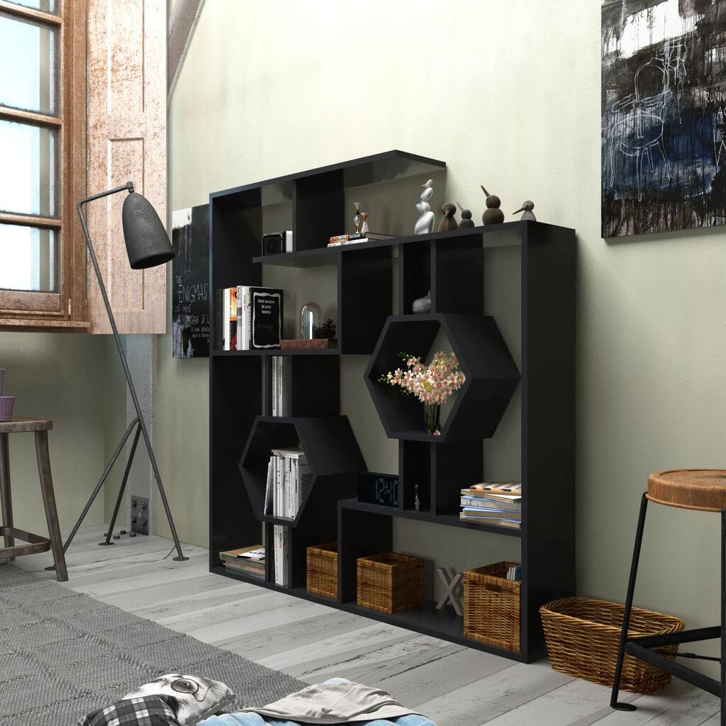 Hanah Home Tamara Black Polica za knjige 134x134x22cm, Crna