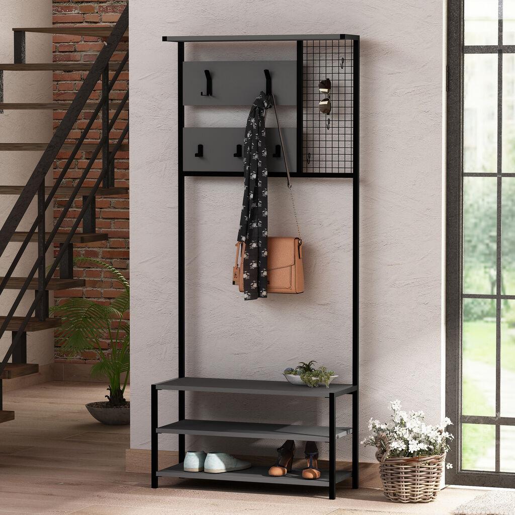 Hanah Home Crna kožna jakna