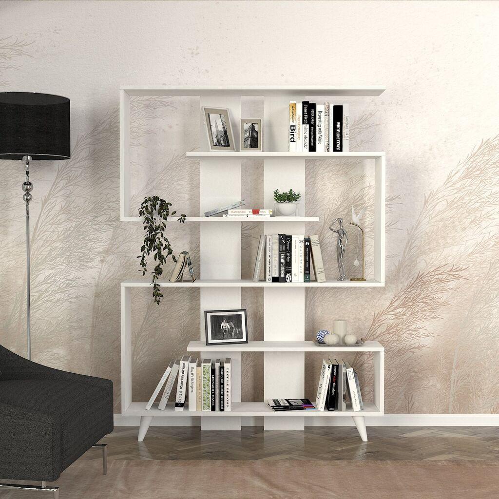 Hanah Home Polica za knjige Rain White 120x162x20cm, Bijela
