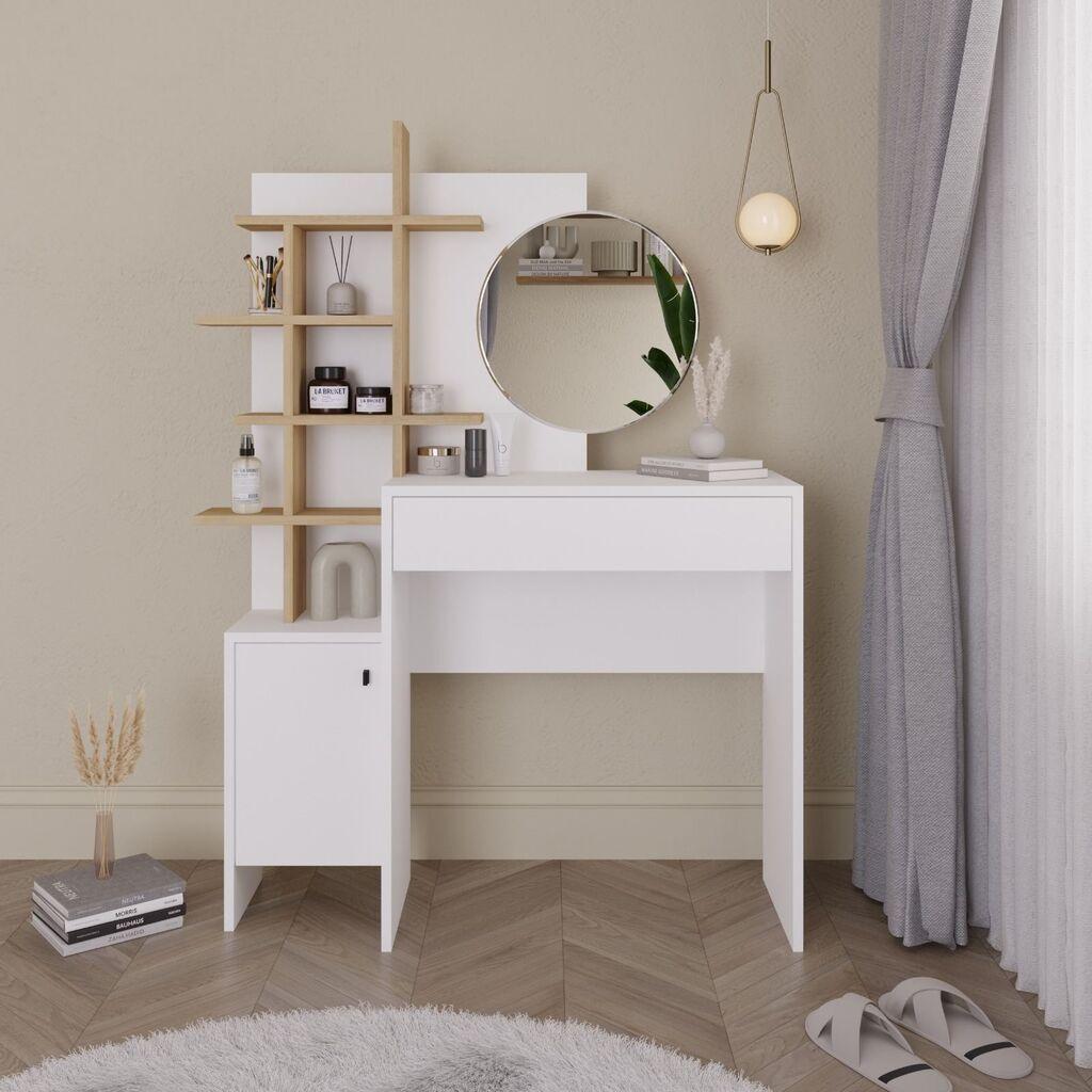 Hanah Home Sto za šminkanje 71,5x83x35cm Bijelo-Hrast
