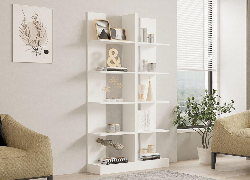 Hanah Home Ikiz White Polica za knjige 100x187x25.8cm, Bijela