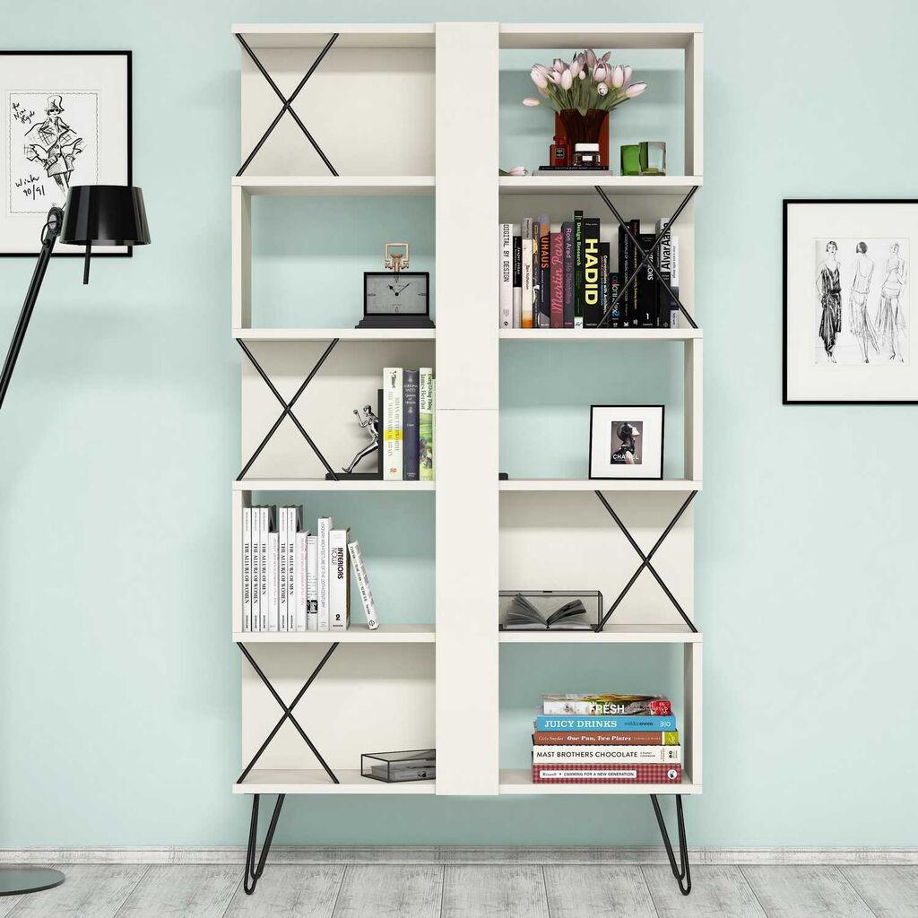 Hanah Home Polica 90x167,3x22cm Krem