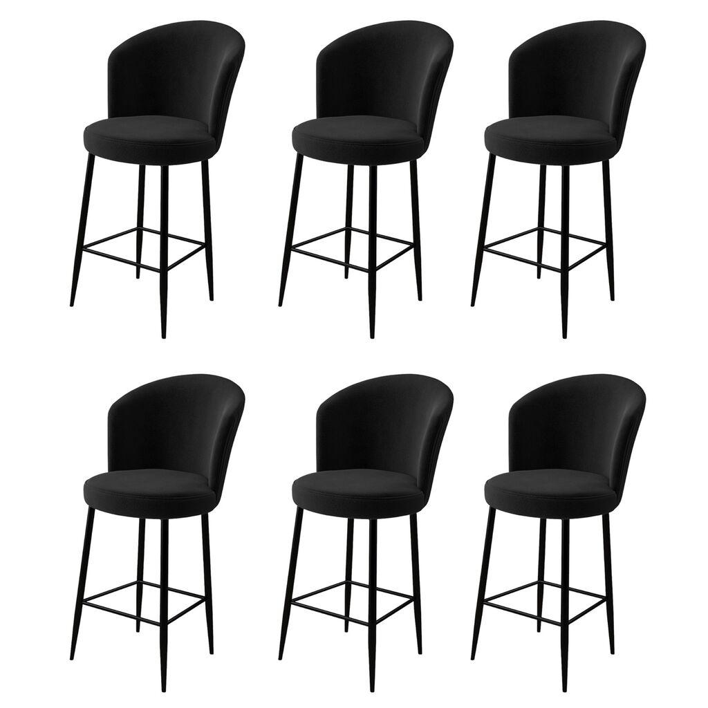 Hanah Home Set od 6 barskih stolica Fora crne boje