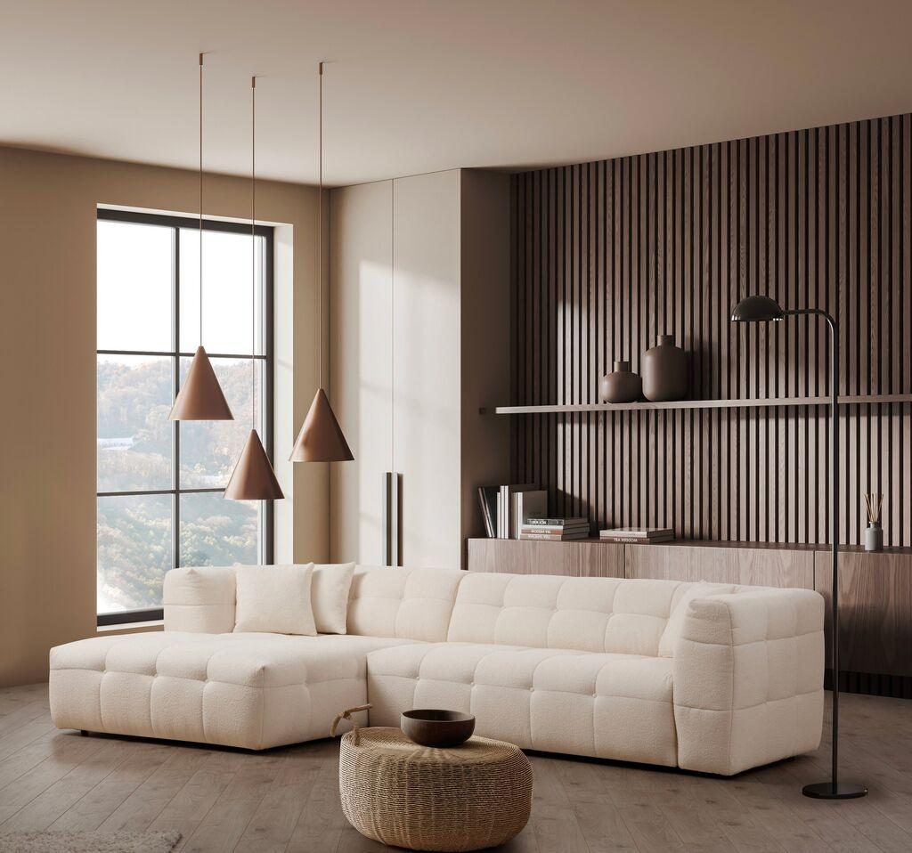 Atelier del Sofa Cady Lijeva ugaona sofa, 3 sjedišta, bež