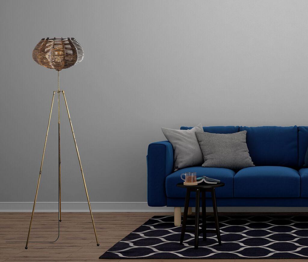 Opviq podna lampa Ellipse, 160 cm, zlatna boja