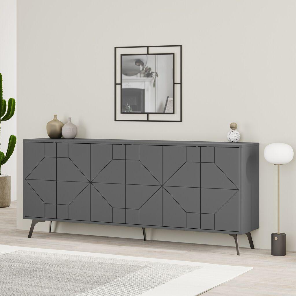 Hanah Home Komoda s ladicama Dune 183,8x77,4x35cm Antracit