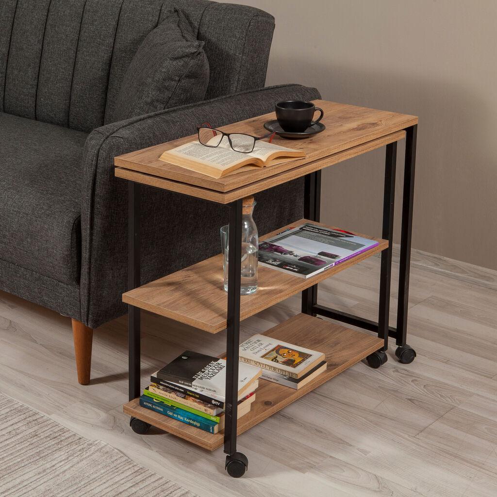 Hanah home Klub sto Melin 70x63x76cm Bež-Crni