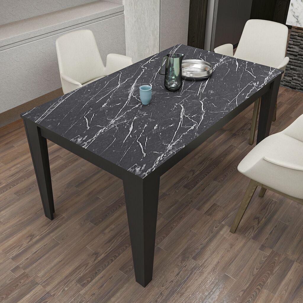 Hanah Home Trpezarijski sto Bud 145x75x85cm Crni-Mermer
