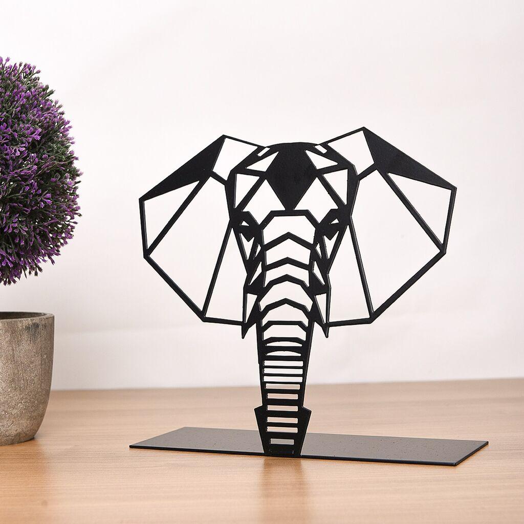 Aberto Design Dekorativna figura slona, ​​21x21 cm, 1,5 mm, crna