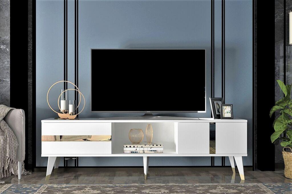 Hanah home TV komoda Vania bijelo-zlatna