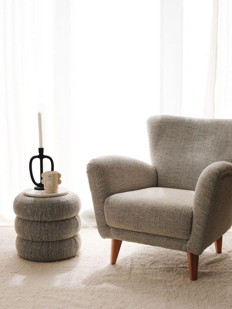 Atelier del Sofa Fotelja Teddy 85x82x85cm Siva