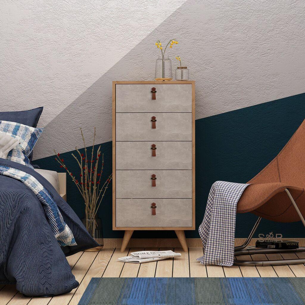 Hanah Home komoda Spanze 50x103x40cm hrast-bijela