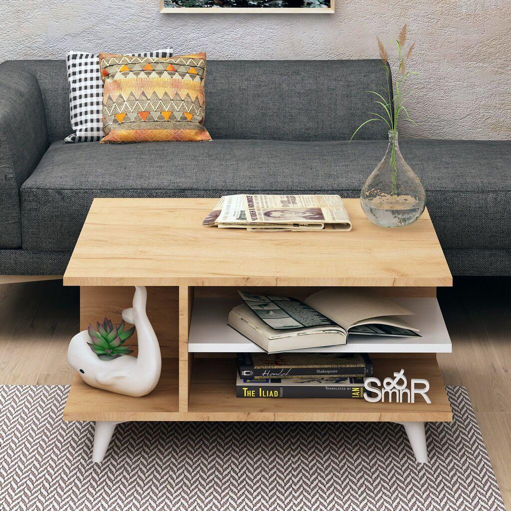 Hanah Home Klub sto Skull 80x40x80cm Hrast-Bijeli