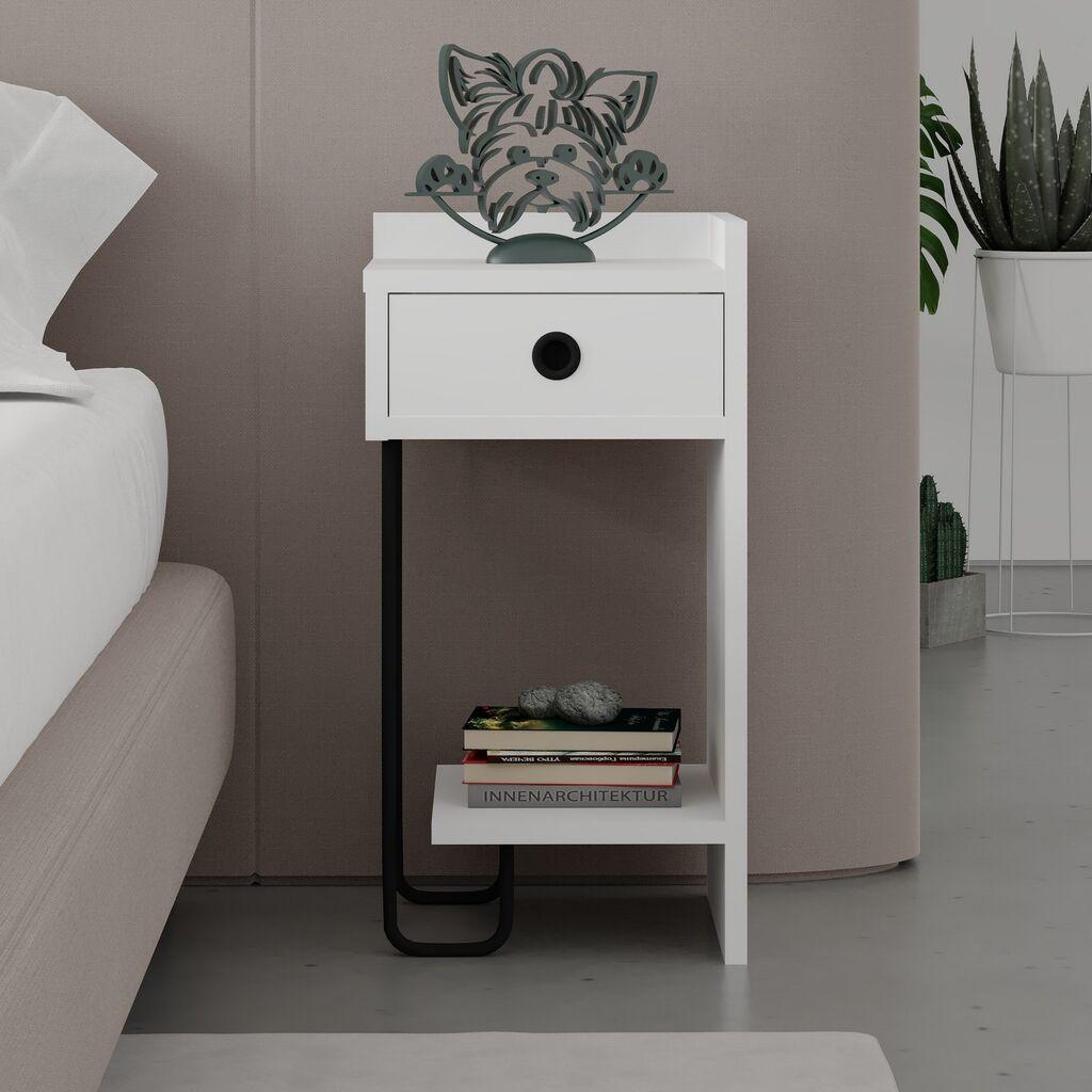 Hanah Home Noćni ormarić Sirius 32x61x30cm Bijeli
