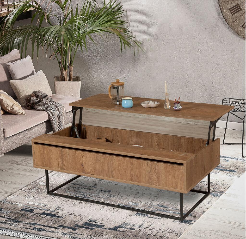 Hanah Home Est Klub sto 120x43x60cm, Braon