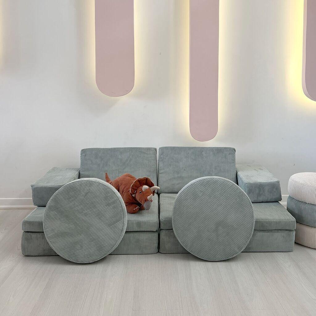 Atelier del Sofa Dvosjed na razvlačenje Puzzle 140x46x70cm Plava
