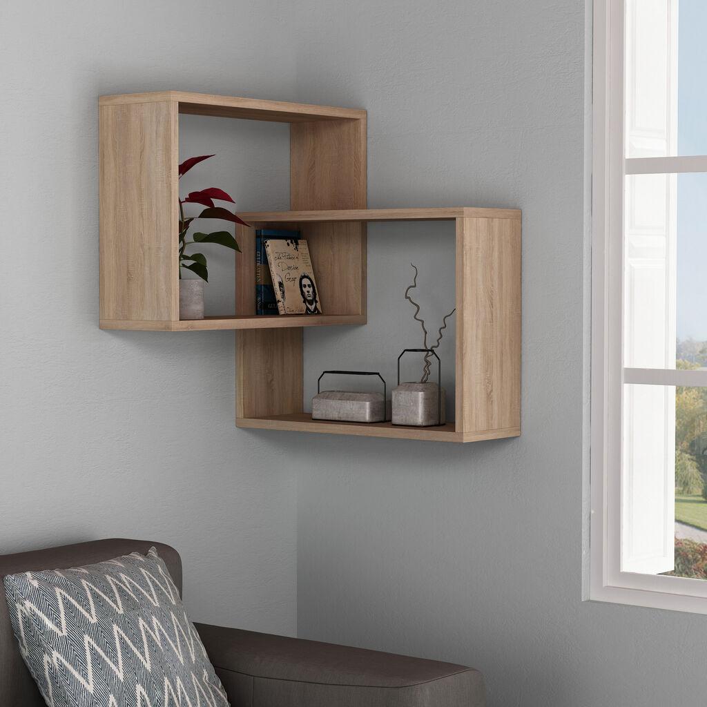 Hanah Home Zidna polica Ring Sonoma, Braon