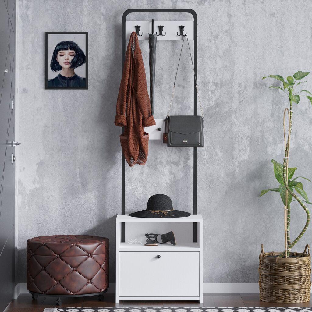 Hanah Home Stalak za cipele 50x170x35cm Bijelo-crni