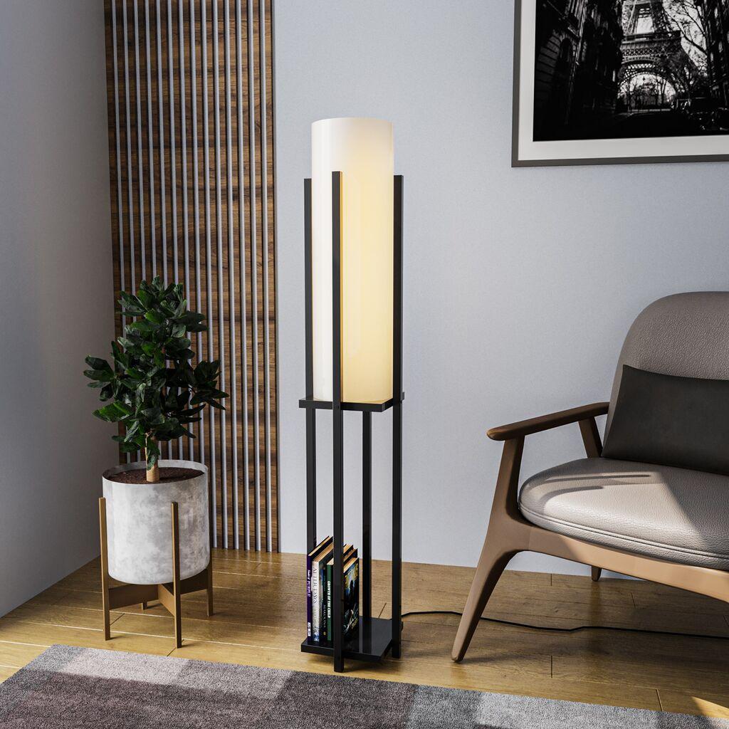 Opviq Shelf Lamp 8125 Podna lampa, Crno-Bijela