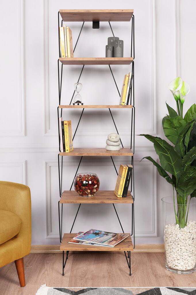 Hanah Home Balaban Pine Polica za knjige 48x165x31cm, Braon