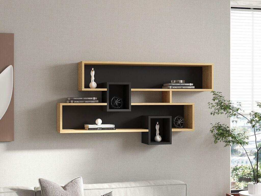 Hanah Home Karen Zidna polica, Braon-crna