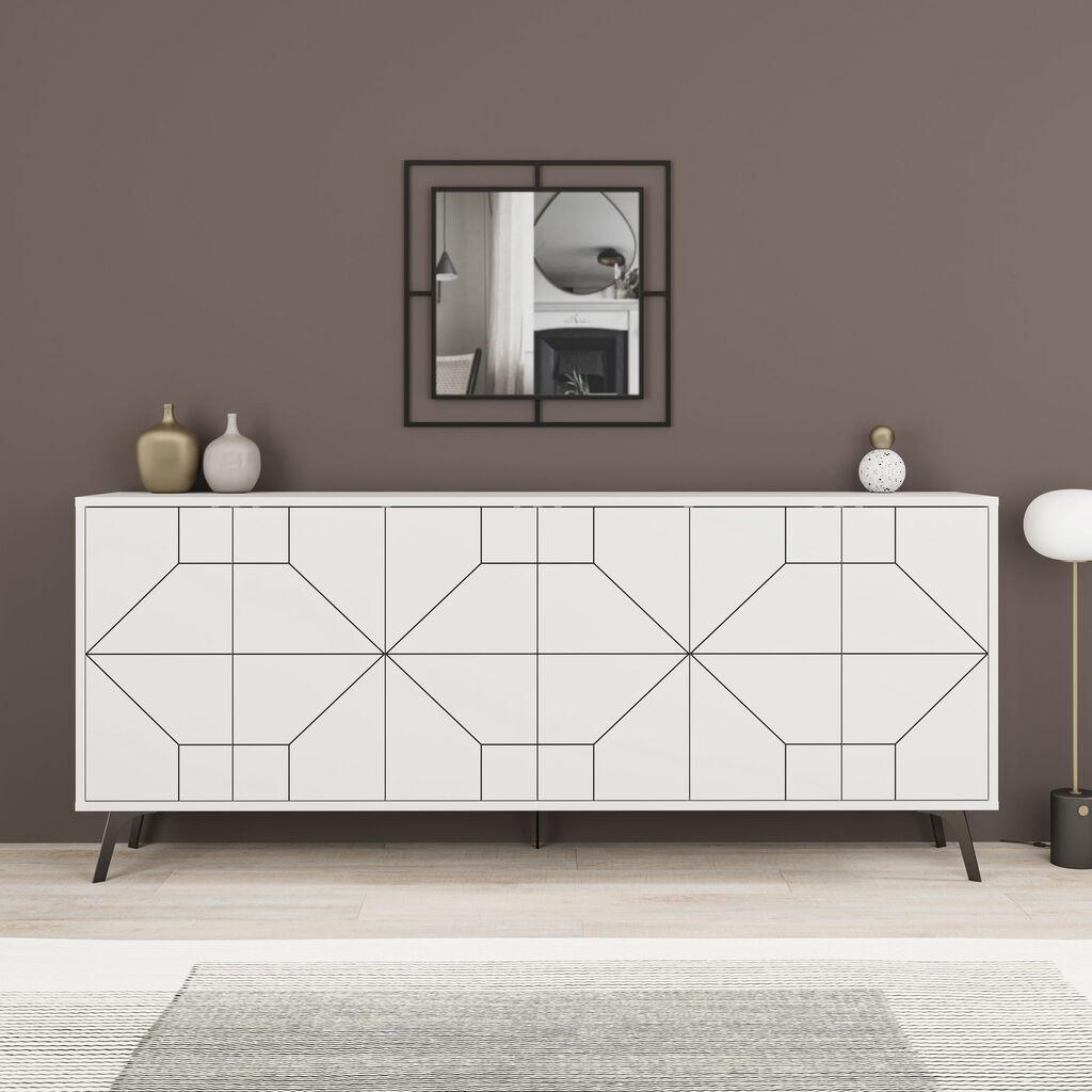 Hanah Home Dune 183 Komoda, bijelo-crna