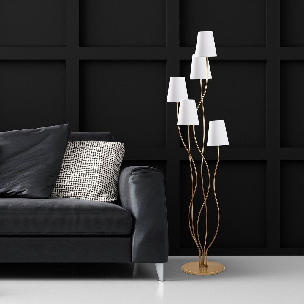 Opviq Podna lampa Bonibon-13240, 44 x 44 x 160 cm 5 x E14, zlatna