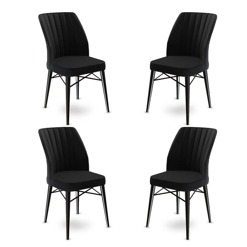 Hanah Home Set od 4 trpezarijske stolice Flex crne boje