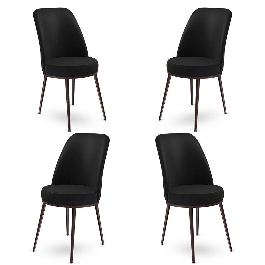 Hanah Home Set od 4 trpezarijske stolice Dexa crno-smeđe boje