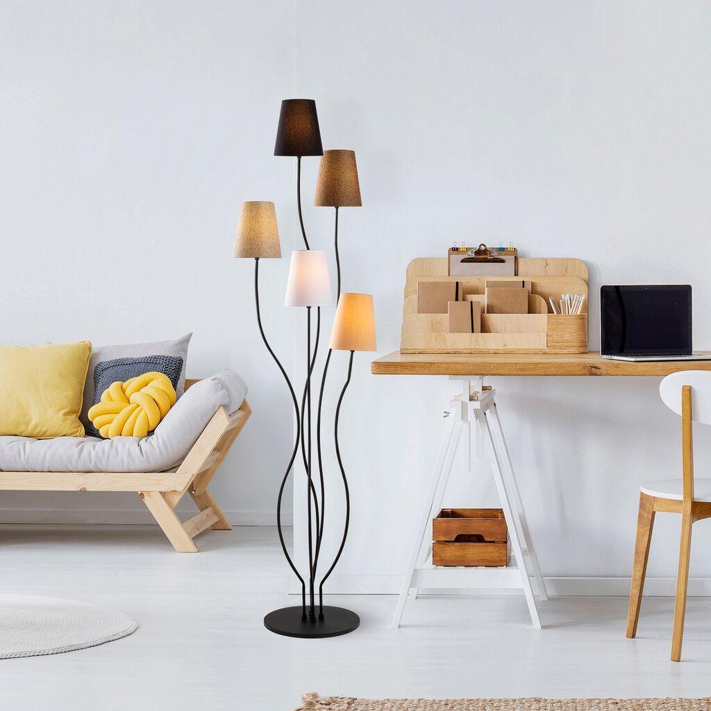 Opviq Podna lampa Bonibon-13233, 44 x 44 x 160 cm, 5 x E14, smeđa