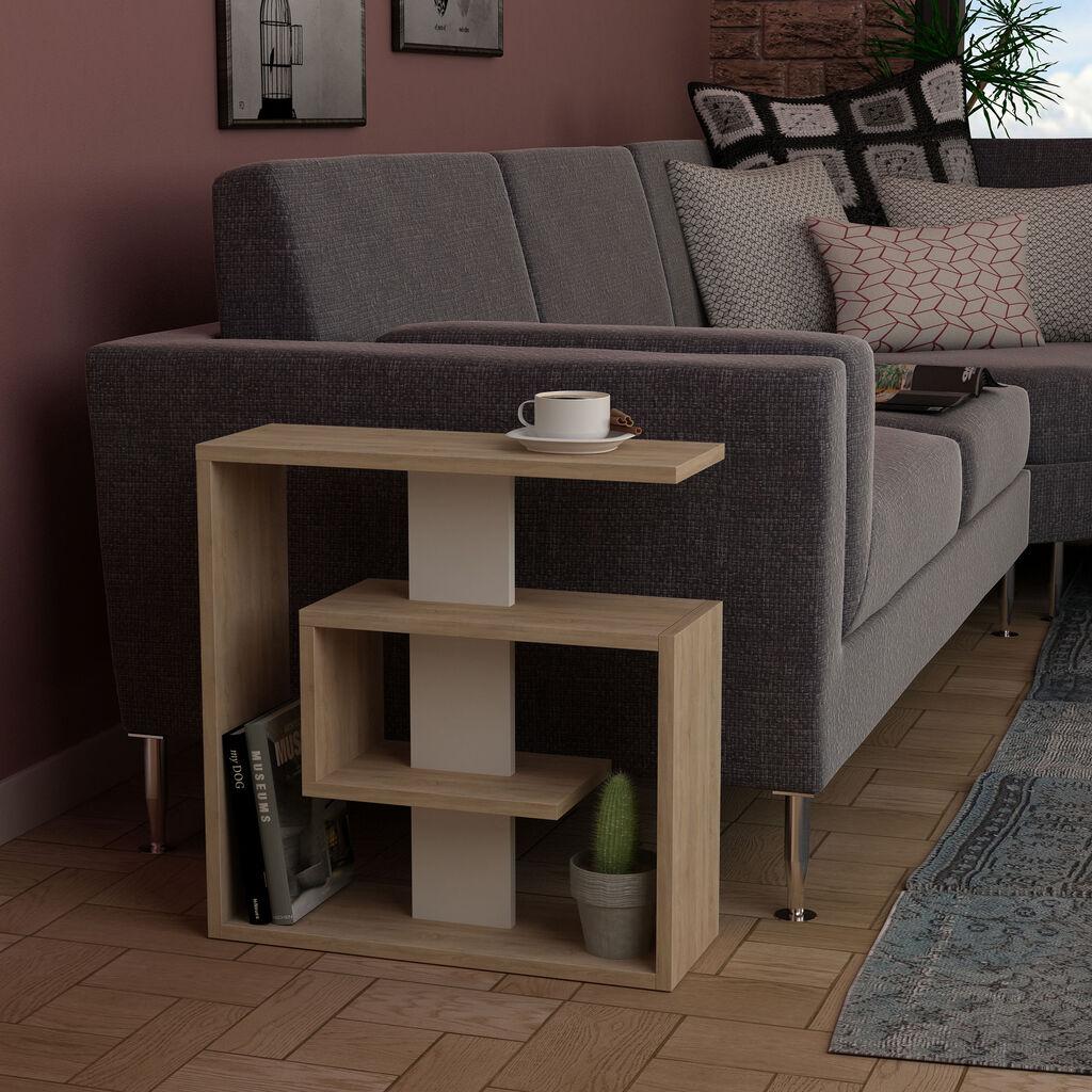 Hanah home Klub sto Saly 55x57x20cm Hrast-Bijeli