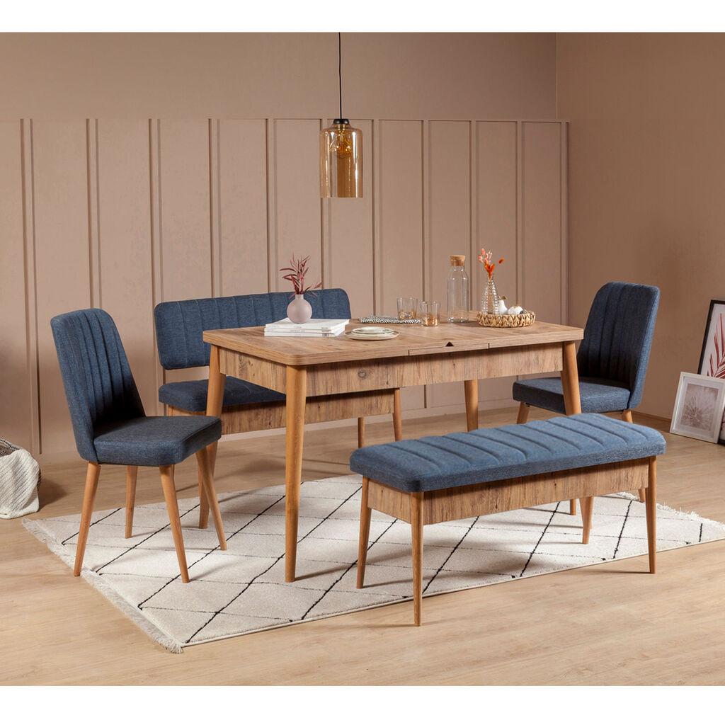Hanah Home Vina Trpezarijski set, smeđe-tamnoplava