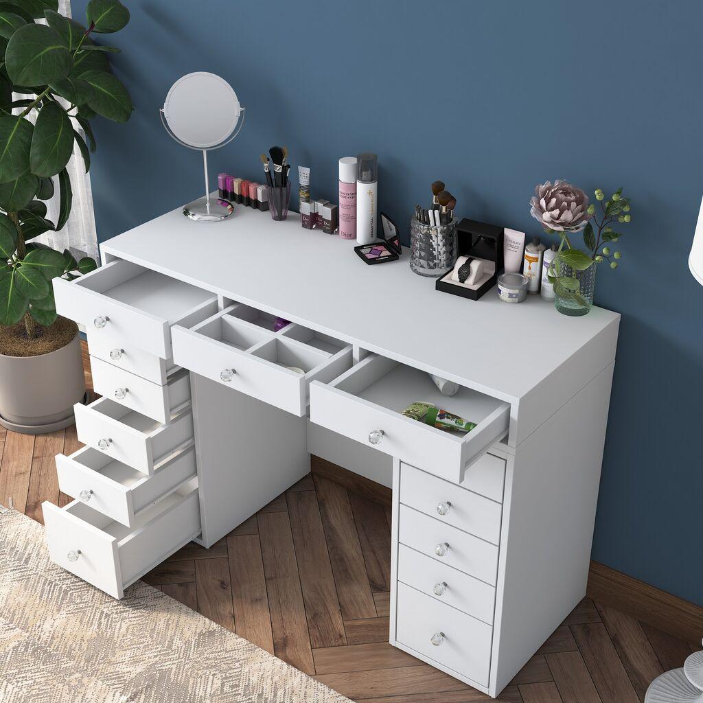 Hanah Home Stol za šminkanje 120x81,6x44,5cm Bijeli
