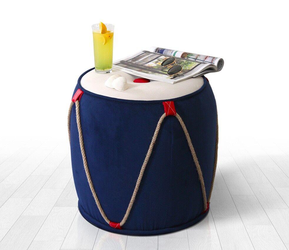 Atelier del Sofa Tabure 44x42cm, Plavo-bijela