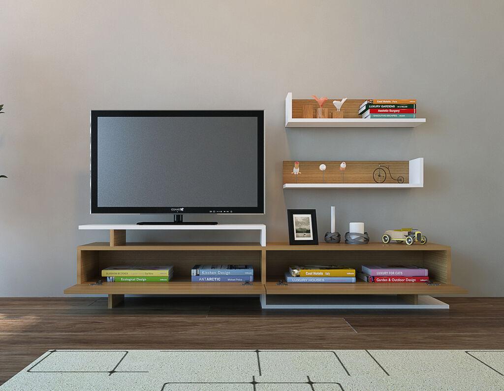 Hanah home TV komoda Ayaz hrast-bijela