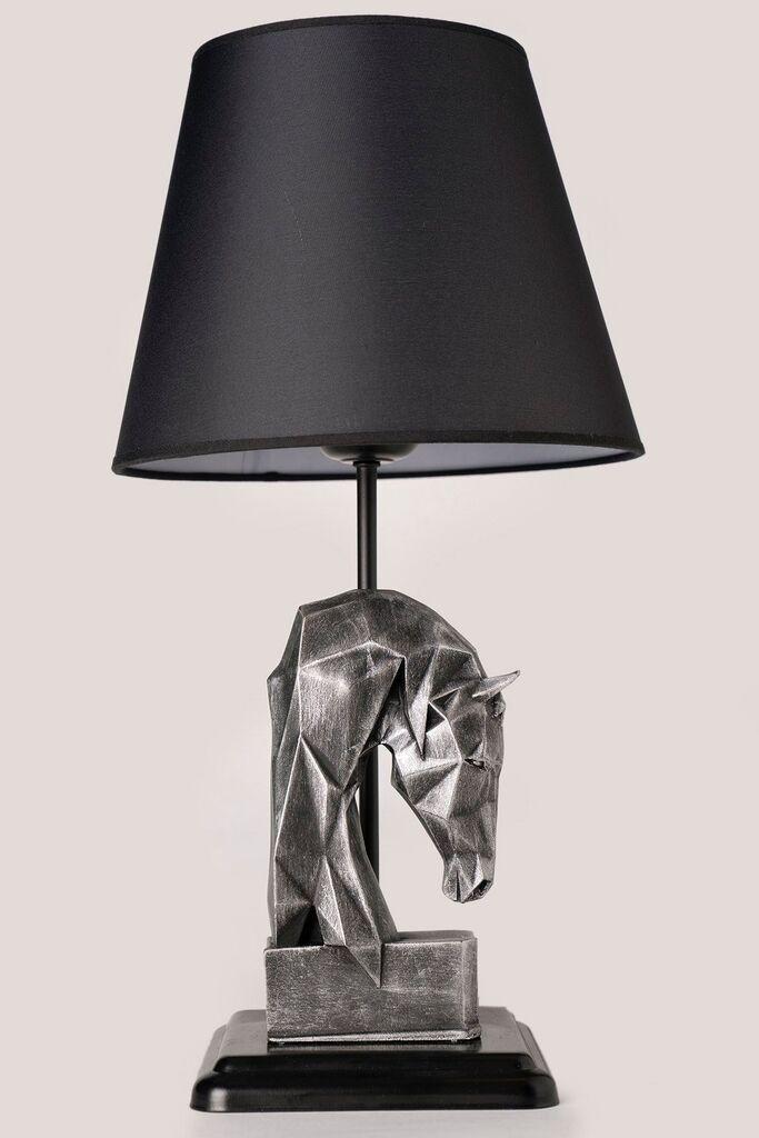 Opviq Stona lampa E27 Grlo, Srebrno-Crna