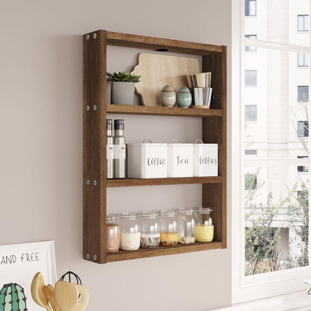 Hanah Home PR1 BR Zidna polica, Braon