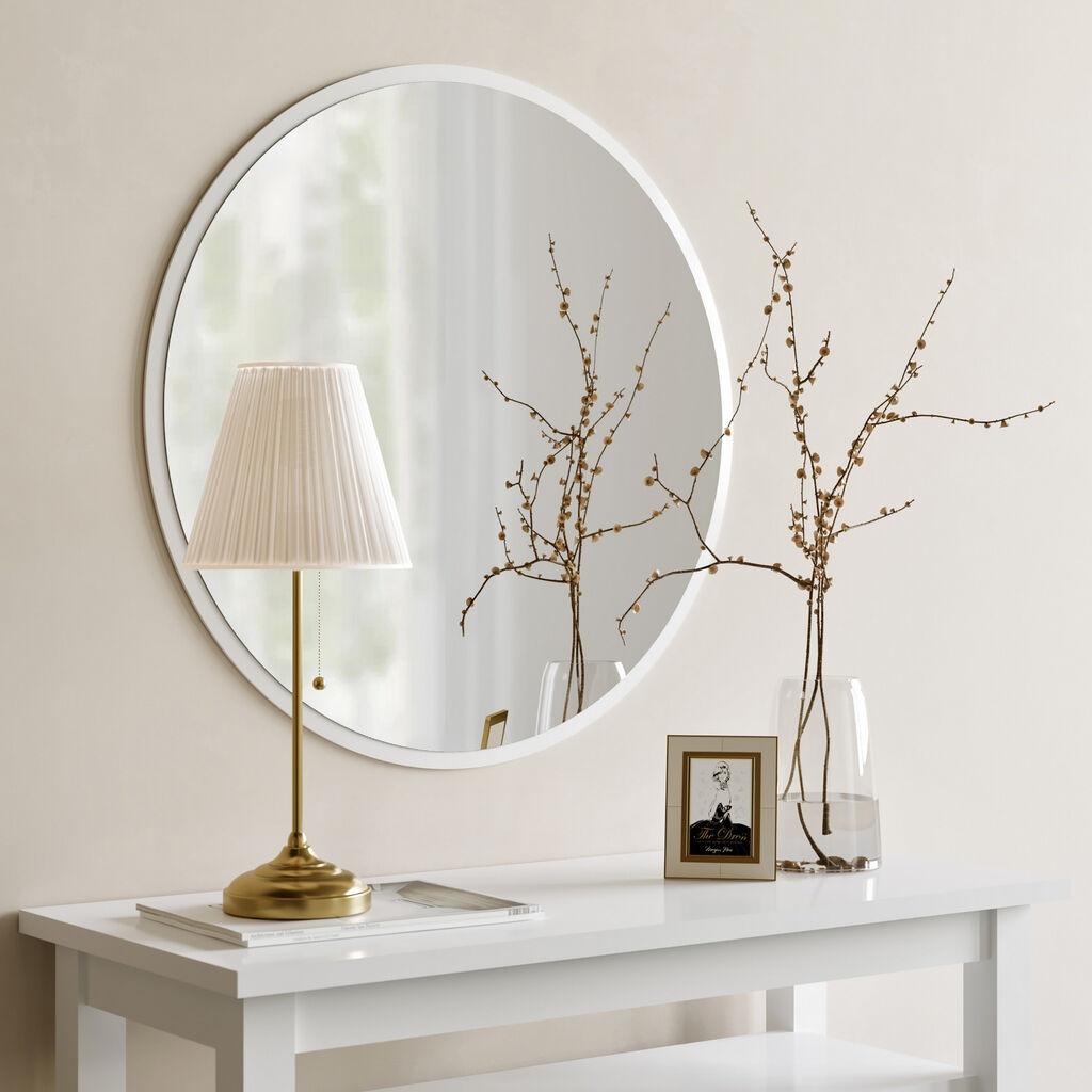 Hanah Home Mirror Dekoratif Yuvarlak Ayna Beyaz A706, 60x60cm, bijela