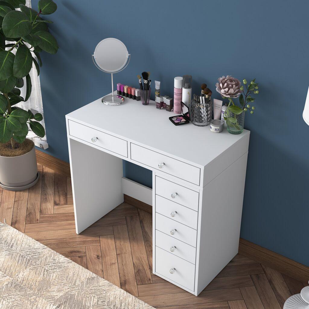 Hanah Home Stol za šminkanje 90x81,6x44,5cm Bijeli