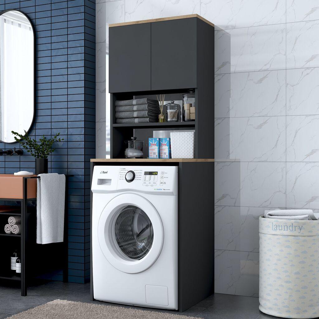 Hanah Home KD101 Ormarić za mašinu za pranje veša, crni