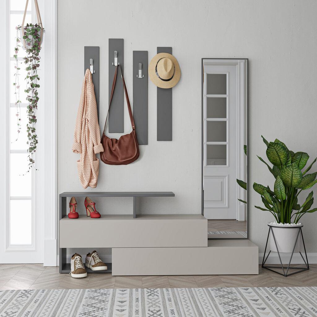 Hanah Home Stalak za cipele 137x54,5x35cm Antracit-Krem