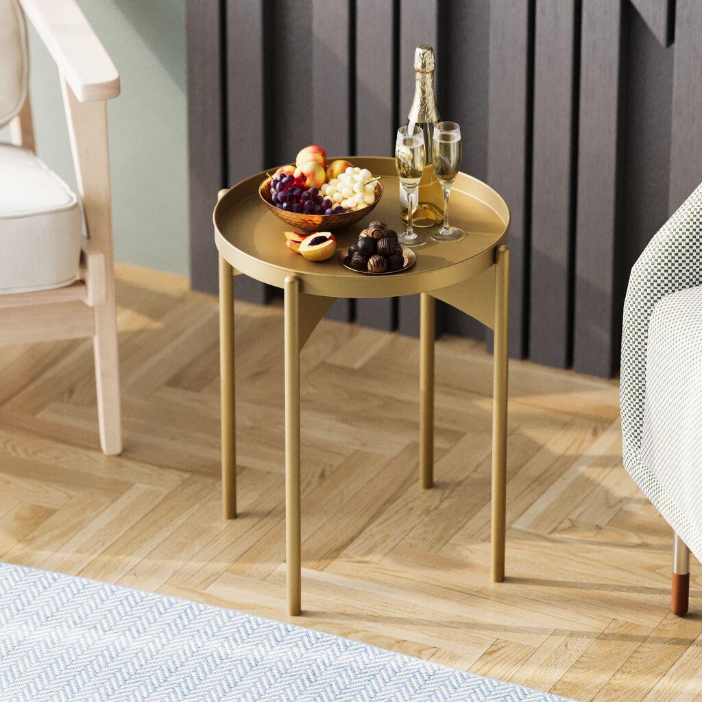 Hanah Home Klub sto 44x57x44cm Zlatni