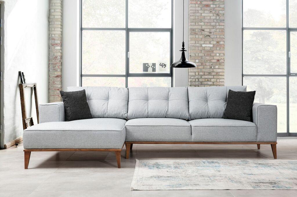 Atelier del Sofa Montana Ugaona lijevi (Chl+3R) Ugaona sofa, siva