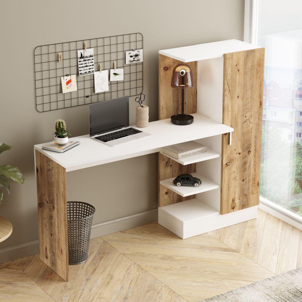 Hanah Home CT2 AW Radni sto, smeđe-bijela