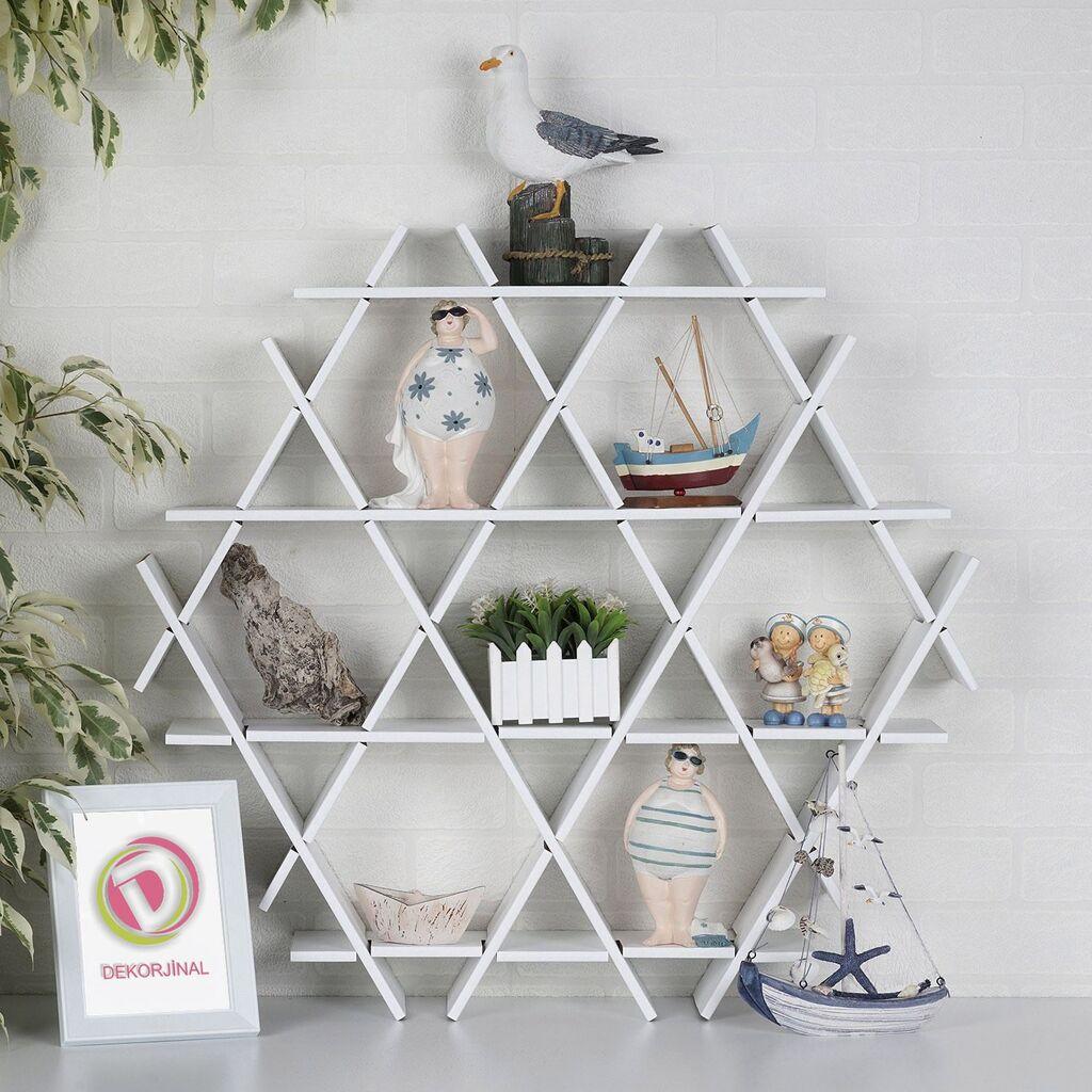 Aberto Design Kartonska polica HEXBEYAZ-M, Talasasta, 70x67x11 cm, 4kg, Bijela