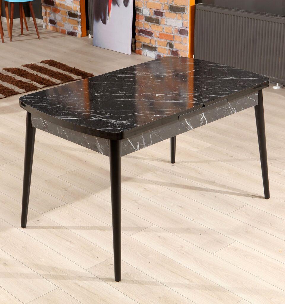 Hanah Home Trpezarijski sto Bendir 132x79x76.5cm Crno-bijeli