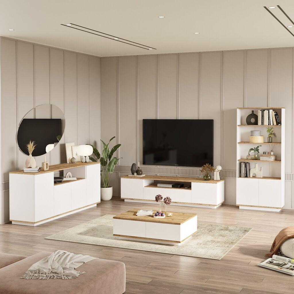 Hanah Home Set nameštaja za dnevnu sobu FR19-AV Bež-Bijelo